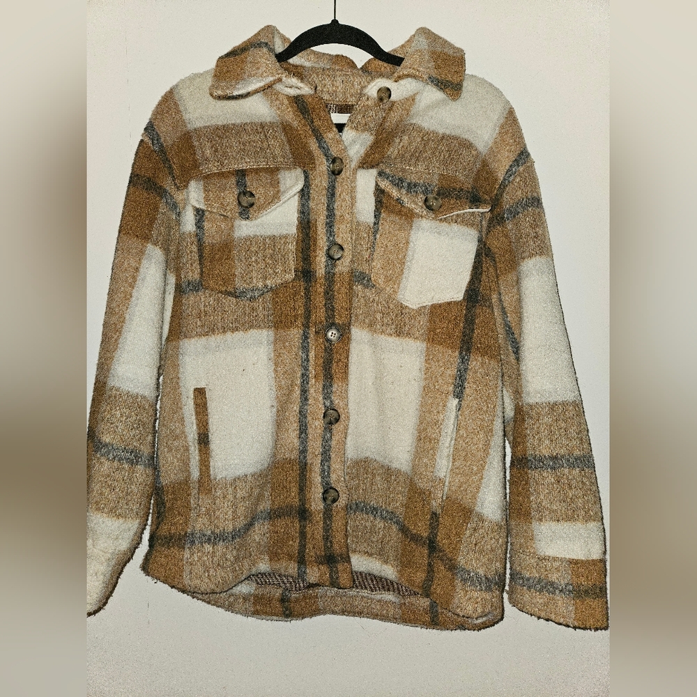 Avec Les Filles Faux Wool Plaid Coat